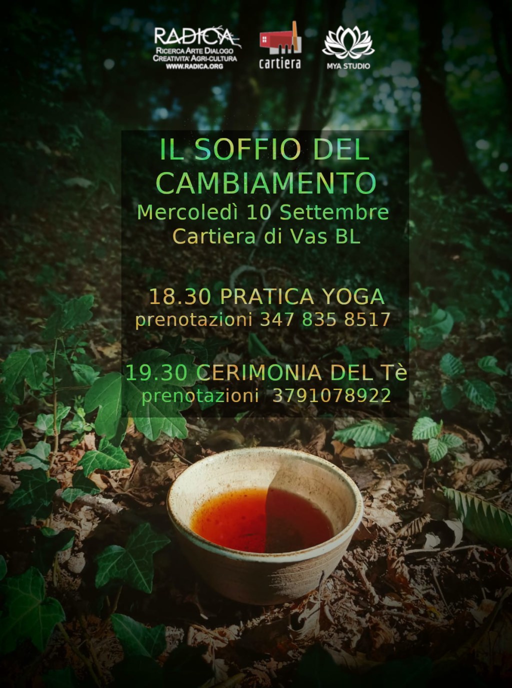 [ IL SOFFIO DEL CAMBIAMENTO ] pratica Yoga e cerimonia del&nbsp;tè